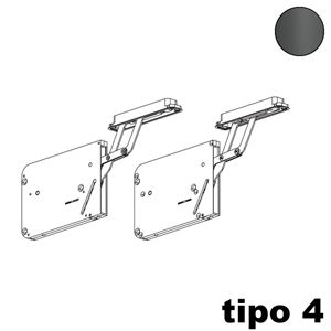 Immagine di snodi unico flap tipo 4 nich.nero set 1 anta s/gusci                                                                                           