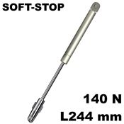 Immagine di asta Kraby con pistone con movimento soft stop forza 140N interasse mm 244 per ante con apertura verso l'alto (senza attacco anta e senza attacco spalla) 
