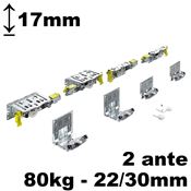 Immagine di Kit guarnitura TopLine XL h17mm per 2 ante spessore 22/30mm portata 80kg 