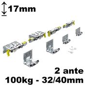 Immagine di Kit guarnitura TopLine XL h17mm per 2 ante spessore 32/40mm portata 100kg 