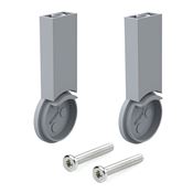 Immagine di reggitubi mokup tondi laterali mm. 28 argento set 2 pz - laterali zama                                                                                           