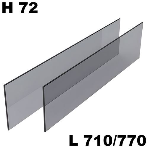 Immagine di vetri conero cassetto h  72 l 710/ 770 fume' temperati                                                                                           