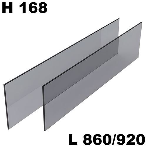 Immagine di vetri conero cassetto h 168 l 860/ 920 fume' temperati                                                                                           