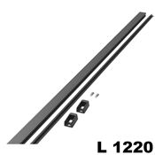Immagine di tubi conero 30x15 alluminio cm 122 nero c/supporti e guarnizione                                                                                           