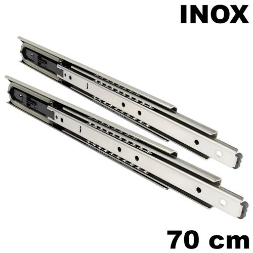 Immagine di guide accuride 5321 ec soft cm  70 inox ammortizzata portata 85/100k                                                                                           