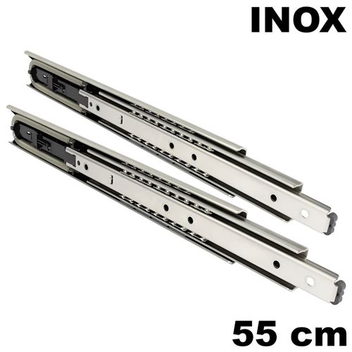 Immagine di guide accuride 5321 ec soft cm  55 inox ammortizzata portata 72/85kg                                                                                           
