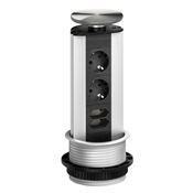 Immagine di prese multiple port usb/3 alu arg. 2 schuko + 1 usb                                                                                           