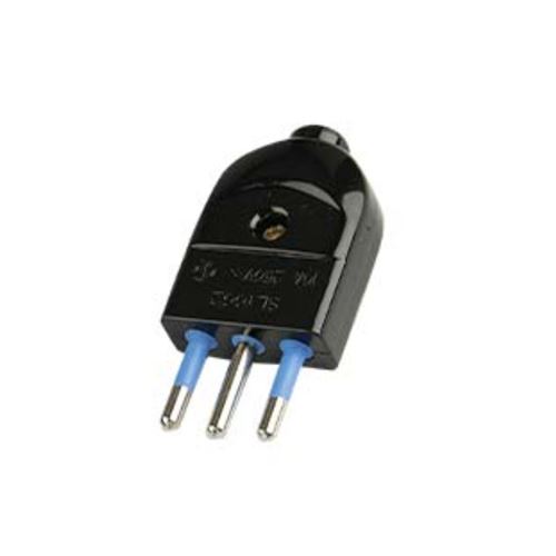 Immagine di spine elettriche diritte 10 amp. nero 250 v                                                                                           