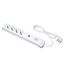 Immagine di prese multiple tech switch usb c/cavo bianco 4 out bipas./de+2 usb                                                                                           