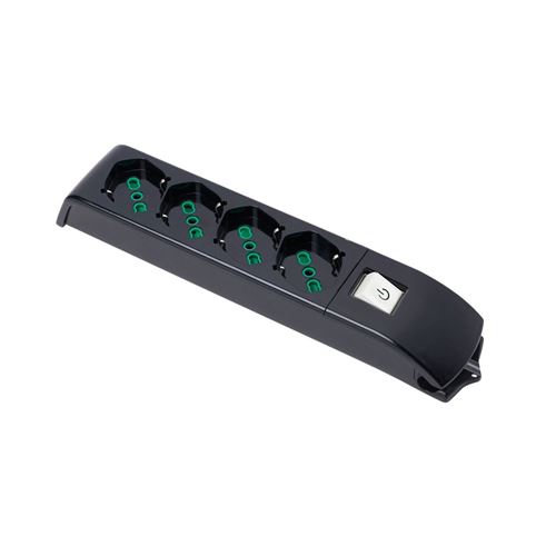 Immagine di prese multiple tech switch 4p s/cavo nero 4 out bipasso/de                                                                                           