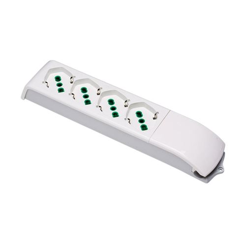Immagine di prese multiple tech 4p s/cavo bianco 4 out bipasso/de                                                                                           