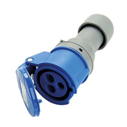 Immagine di prese elettriche cee 2p+t 16 amp. blu 250 v - ip 44                                                                                           