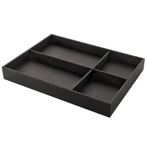 Immagine di vassoi luxury 4 scomparti h 50 300x410 grigio multiuso ecopelle                                                                                           