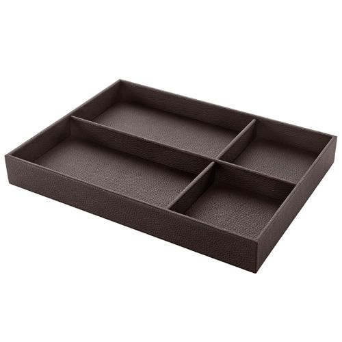 Immagine di vassoi luxury 4 scomparti h 50 300x410 moka multiuso ecopelle                                                                                           