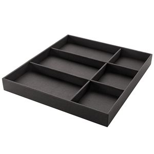 Immagine di vassoi luxury 6 scomparti h 50 440x410 grigio multiuso ecopelle                                                                                           