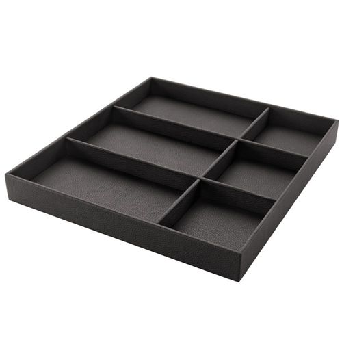 Immagine di vassoi luxury 6 scomparti h 50 440x410 grigio multiuso ecopelle                                                                                           