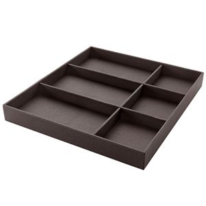 Immagine di vassoi luxury 6 scomparti h 50 440x410 moka multiuso ecopelle                                                                                           