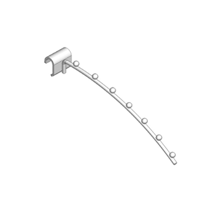 Immagine di portaometti kr curvo cm. 25 nich.sat. x broche c/tubo ovale 30x15                                                                                           