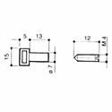 Immagine di pioli aste serrature 12 mm c/grano metallo x aste cassettiere                                                                                           