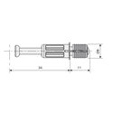 Immagine di tiranti rasfix interasse mm 34 spander zinc. d.7 x 42 x foro d. 8 x 11 - confezione da  250 pezzi