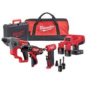 Immagine di Milwaukee M12 FPP3B-423B kit 12V trapano con percussion M12 BPD , martello SDS-Plus M12 CH e minismerigliatrice M12 FDGA