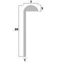 Immagine di profilati unghiette alu 2 mt mm. 20 argento alluminio aste 2 metri                                                                                           