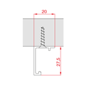 Immagine di Binario 720 alluminio anodizzato argento asta cm 300 per kit portata 60 kg 