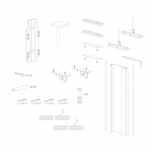 Immagine di Kit Gamma per anta interna in legno