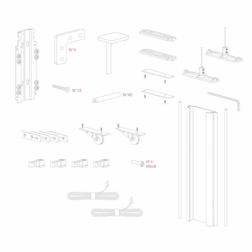 Immagine di Kit Gamma per anta interna in alluminio