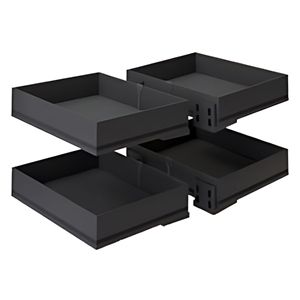 Immagine di cestelli corner compact cesti l400 alu ardesia set 4 pz p225 l410 alluminio                                                                                           