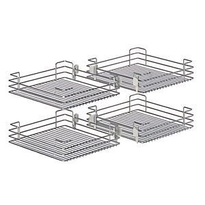 Immagine di cestelli corner compact cesti l600 ardesia set 4 pz p403 l425 in filo                                                                                           