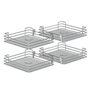 Immagine di cestelli corner compact cesti l600 cromo luc. set 4 pz p403 l425 in filo                                                                                           
