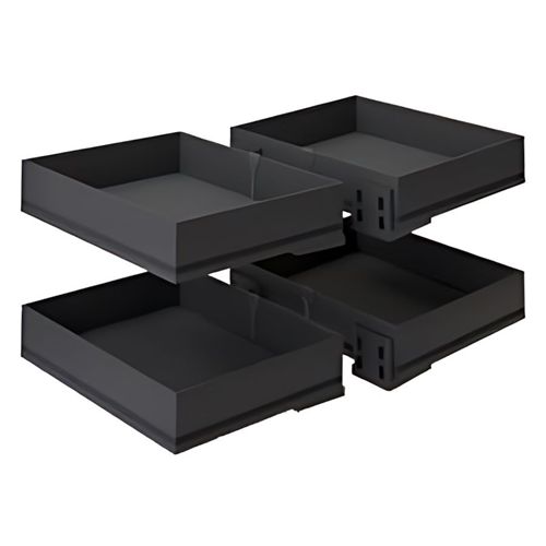 Immagine di cestelli corner compact cesti l600 alu ardesia set 4 pz p425 l410 alluminio                                                                                           