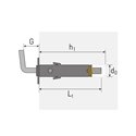 Immagine di tasselli g-fix acciaio mm  9 tfe 9002 c/gancio corto                                                                                           
