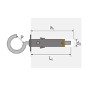 Immagine di tasselli g-fix acciaio mm  9 tfe 9005 c/occhiolo aperto                                                                                           